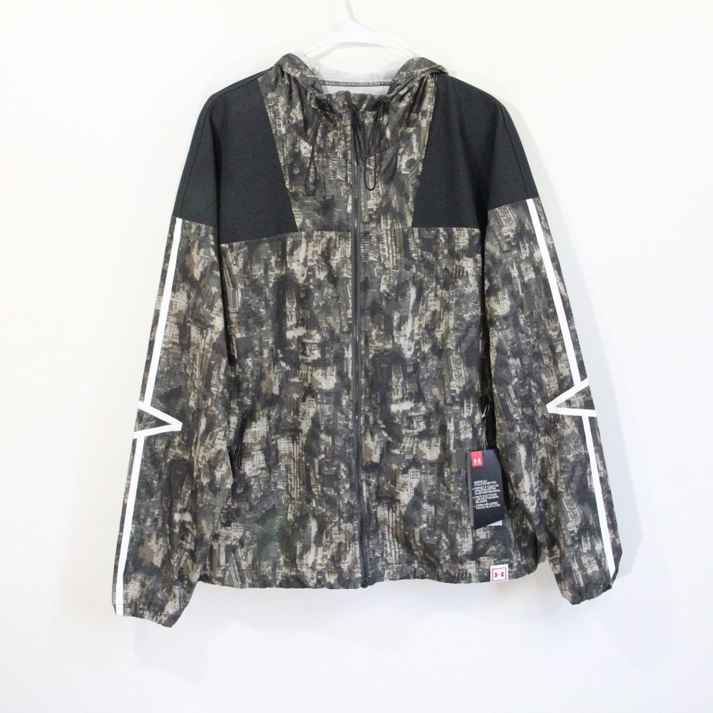 Under Armour Men's Jacket Large NEW Windbreaker Camo Camouflage hooded